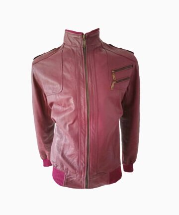 Leather jacket men's biker jacket