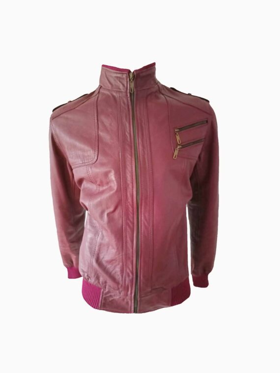 Leather jacket men's biker jacket